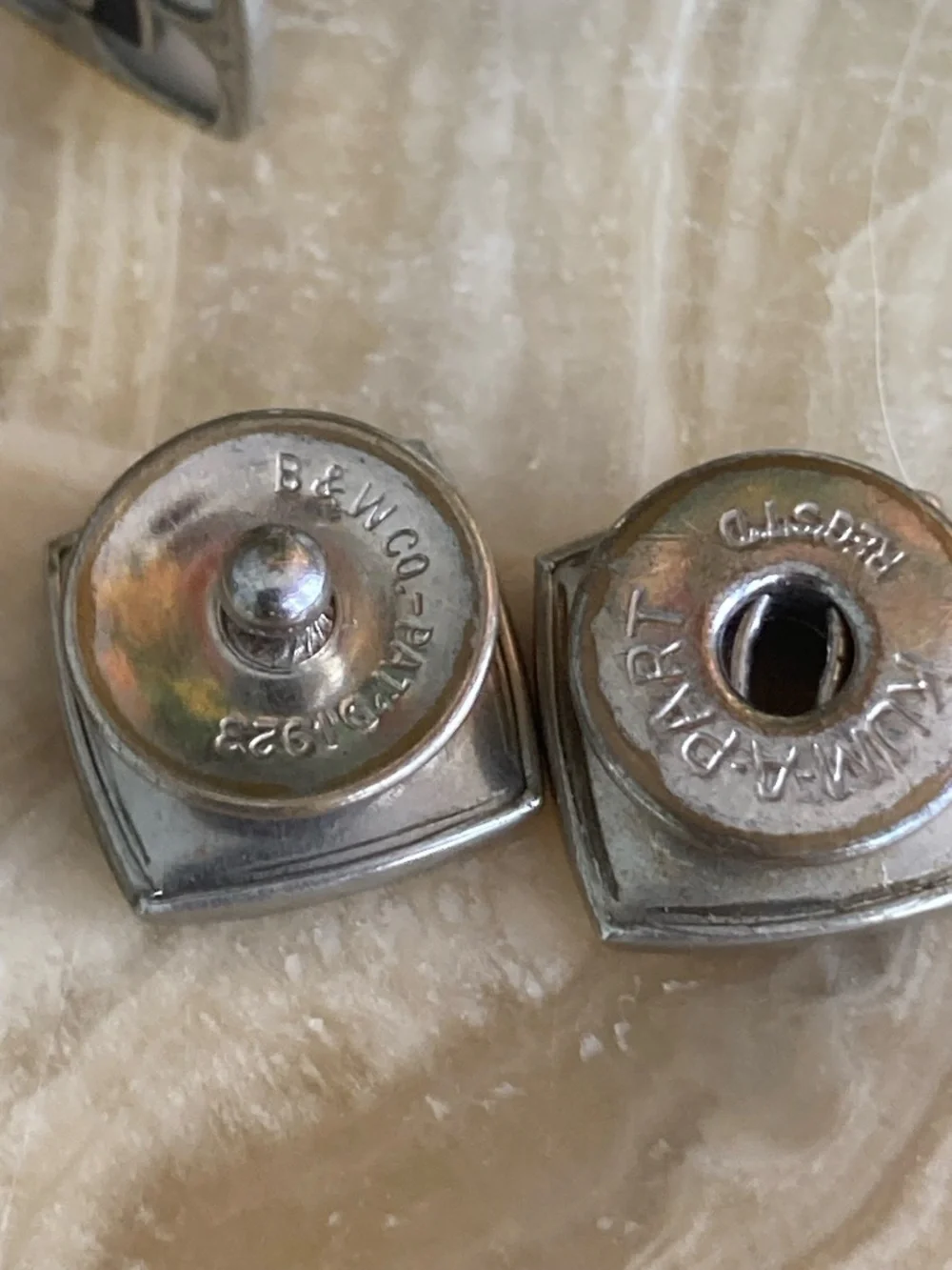 6 Vintage Baer & Wilde Kum-A-Part Cufflink Singles Initial Monogram Lot